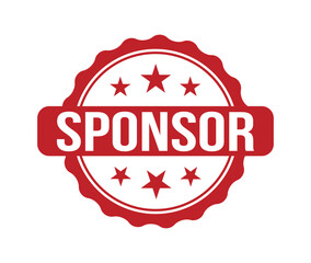 sponsor stamp sign, logo, badge, icon, sticker, label, emblem, stamp, symbol isolated illustration.