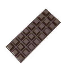 Top view of chocolate bars Isolated on transparent background , 3D PNG