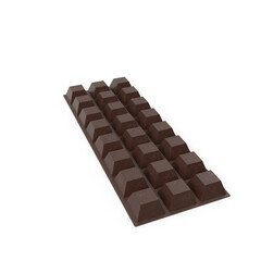 Milk chocolate bar Isolated on transparent background , 3D PNG