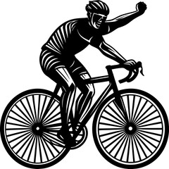 Fototapeta premium silhouette of a man riding bicycle
