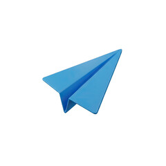 Naklejka premium A Blue Paper Airplane in Flight on a Transparent Background Representing Communication and Travel