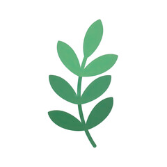 Fototapeta premium A Delicate Green Leafy Branch with Gradient Tones Against a Transparent Background