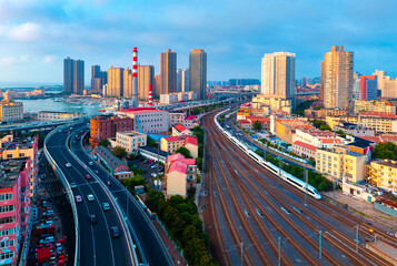 Urban Environment of Jiaoning Elevated Road, Qingdao, China