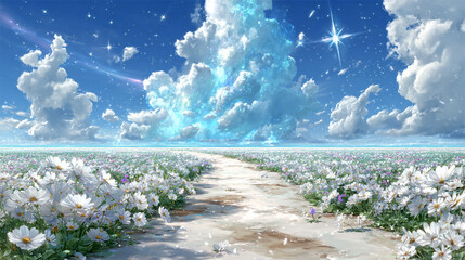 雲のある綺麗な青空