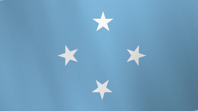 The flag of the Federated States of Micronesia, featuring four white stars on a light blue background.