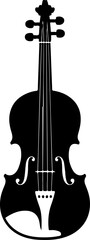violin black silhouette vector art