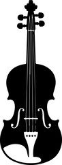 violin black silhouette vector art