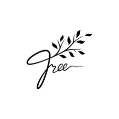 Tree typography logo with leaf and branch shape