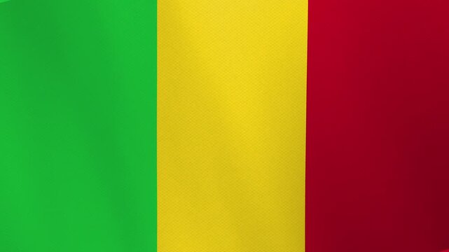 The national flag of Mali, a vertical tricolor of green, yellow, and red.