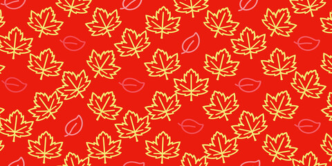 Pattern with autumn leaves. 3d render.