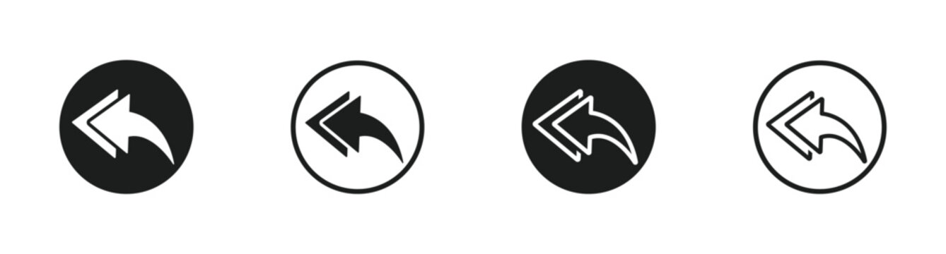 Reply vector icon set. Publish arrow vector designs. Answer icon