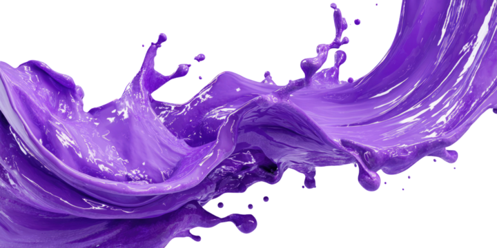 Dynamic swirl of purple fluid, with a thick, glossy texture, against a dark backdrop creating a sense of motion