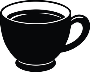 Simple black coffee cup silhouette icon design