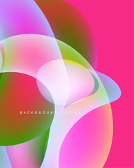 Abstract colorful shapes overlap. Vibrant gradients create dynamic visual effect. Modern design suitable for backgrounds, presentations.