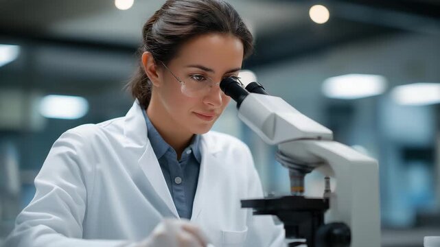 Medical researchers checking experimental protocol under microscope, symbolizing scientific dedication, precise record-keeping, and responsible research methodology in clinical environments.