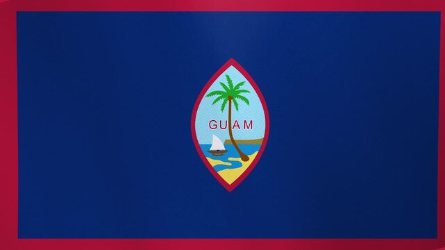 The official flag of Guam, a United States territory, featuring its seal on a blue field with a red border.