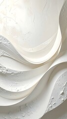 Abstract image showing white plaster-like waves, with light and shadow depth throughout