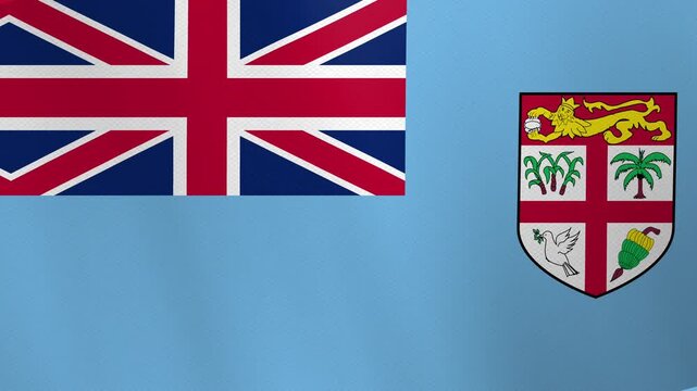 The flag of Fiji, featuring the Union Jack and the Fijian coat of arms.
