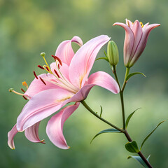 Fototapeta premium a pink lily flower