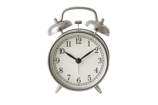 An alarm clock in detail shows time