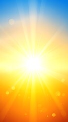 Abstract image with radiant light emanating from a point, transitioning from orange to blue