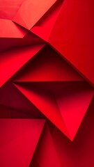 Fototapeta premium Abstract geometric shapes in shades of red create depth and shadow effects