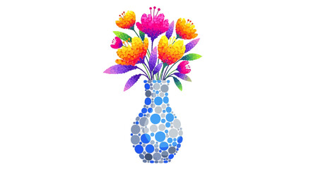 Colorful floral arrangement in a decorative vase.