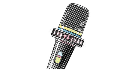 Classic Microphone Illustration for Audio and Performance.