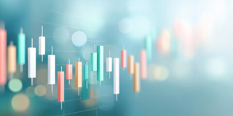 ローソク足チャートをイメージしたグラフィック　株式投資のイメージ