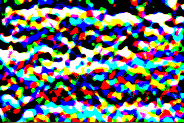 The background is abstract, pop art, impressionism, with shimmering bright strokes on a white background.