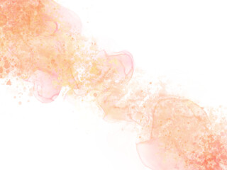 Orange abstract watercolor art background. Watercolor brush strokes. Orange watercolor brush for wedding elements. Artistic design template for invitations, posters, cards.