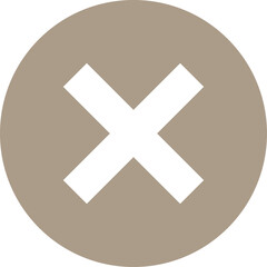 Fototapeta premium Cross mark symbol inside a circle against a transparent background