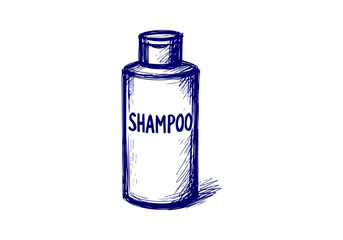 Shampoo Bottle hand drawn simple sketch vector illustration
