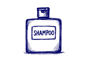 Shampoo Bottle hand drawn simple sketch vector illustration