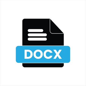 DOCX File Icon Symbol, Representing Microsoft Word Document Format for Digital Content Creation and Management