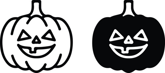 halloween pumpkin head icon set vector design art logo