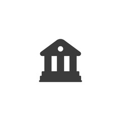 Bank building, linear icon. Finance institution and investment management