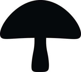 Minimalist black mushroom silhouette vector