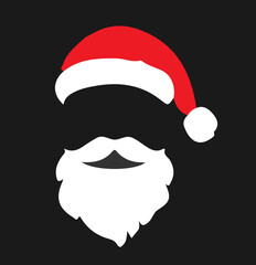 santa claus vector design illustration icon black background