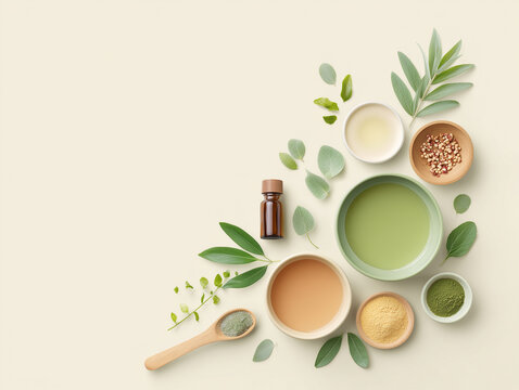 ナチュラルスキンケアとオーガニックウェルネス素材の構成