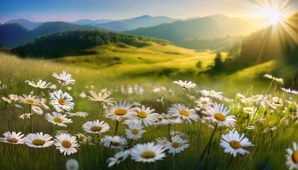 Summer Meadow With Oxeye Daisies