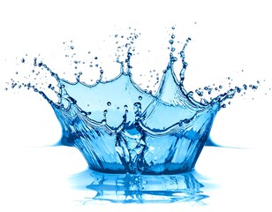 Stunning capture of a water crown splash isolated on white