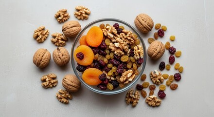 A Tasty Arrangement Of Nuts And Dried Fruits For Healthy Nourishment