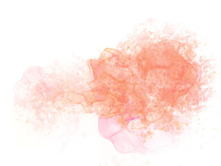 Orange abstract watercolor art background. Watercolor brush strokes. Orange watercolor brush for wedding elements. Artistic design template for invitations, posters, cards.