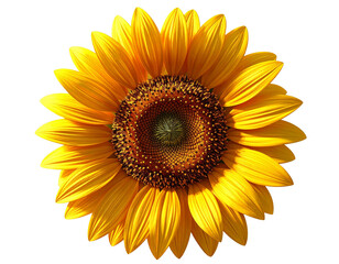 Fototapeta premium Yellow and Brown Sunflower – Realistic Floral Bloom PNG