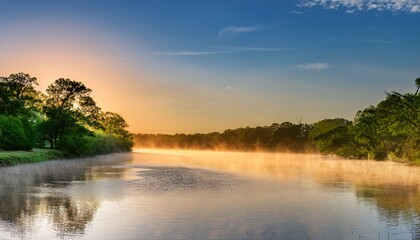 Obraz premium Morning Sunrise Mist On The Altamaha River