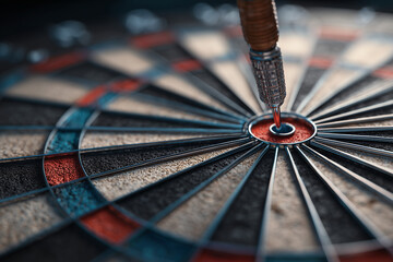 Dartpfeil trifft das Bullseye