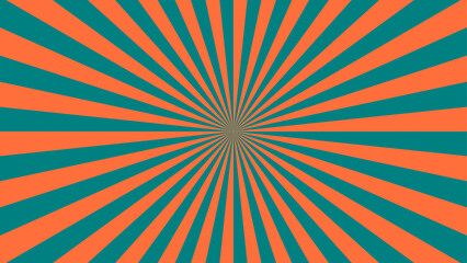 Dynamic Sunburst Background with Cream, Teal, and Coral — Modern Abstract Vector Artwork