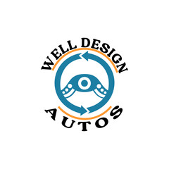 Steering wheel logo icon design Car vector emblem, symbol, sign, logotype