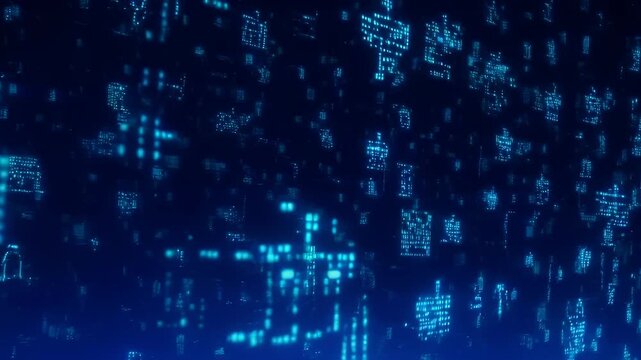 Digital Data Stream Background with Adobe Stock Logo
